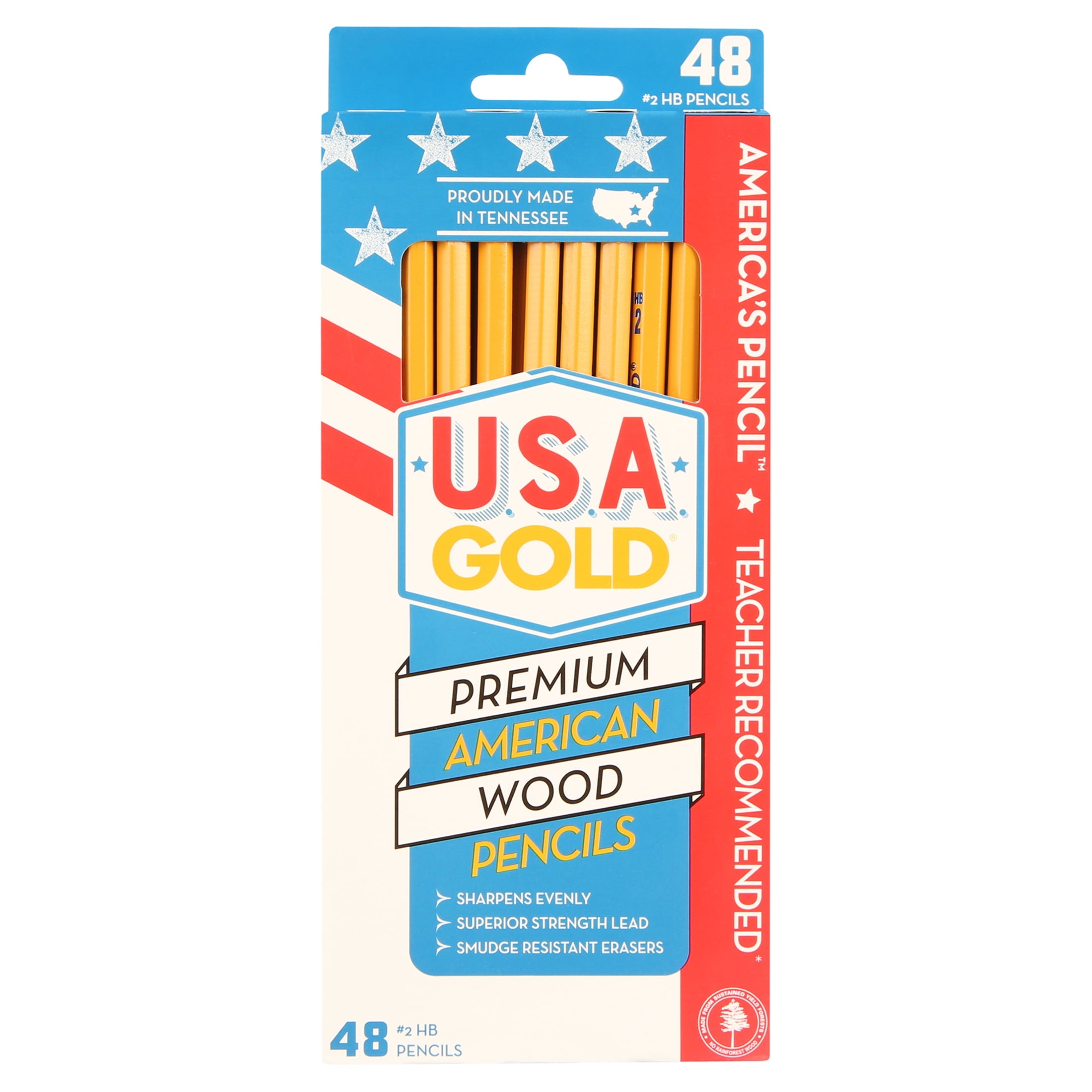 #2 Gold 48 Count Woodcase Pencils