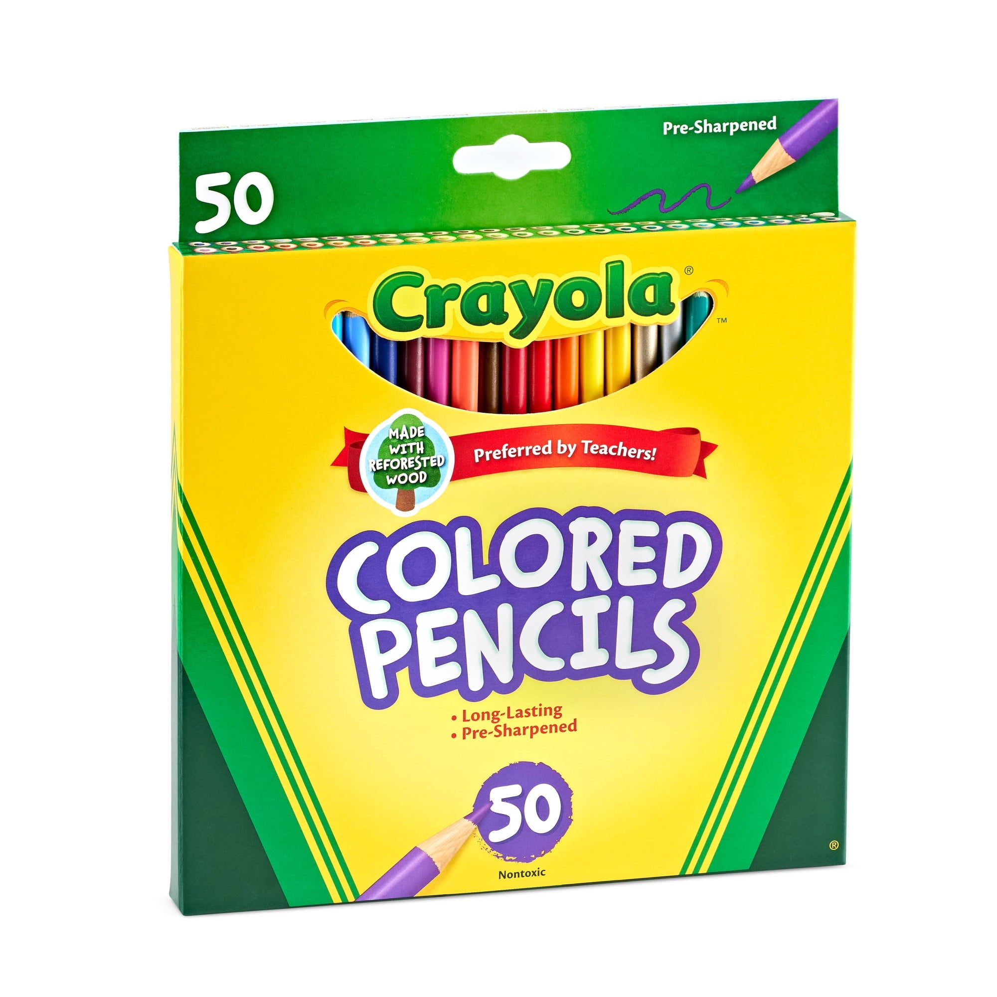 Crayola Colored Pencil Set, 50 Ct, School Supplies, Adult Coloring Pencils, Gift