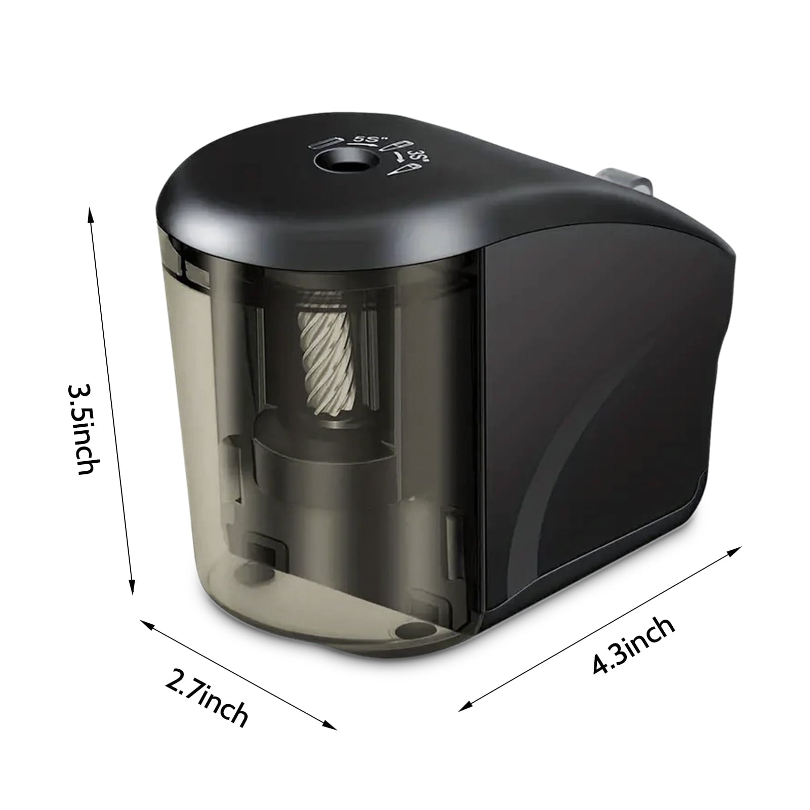 AGCAN Electric Pencil Sharpener with Helical Blade for 6-8mm Standard/Colored Pencils, Electric Pencil Sharpeners Plug in with Adapter for Office, Home