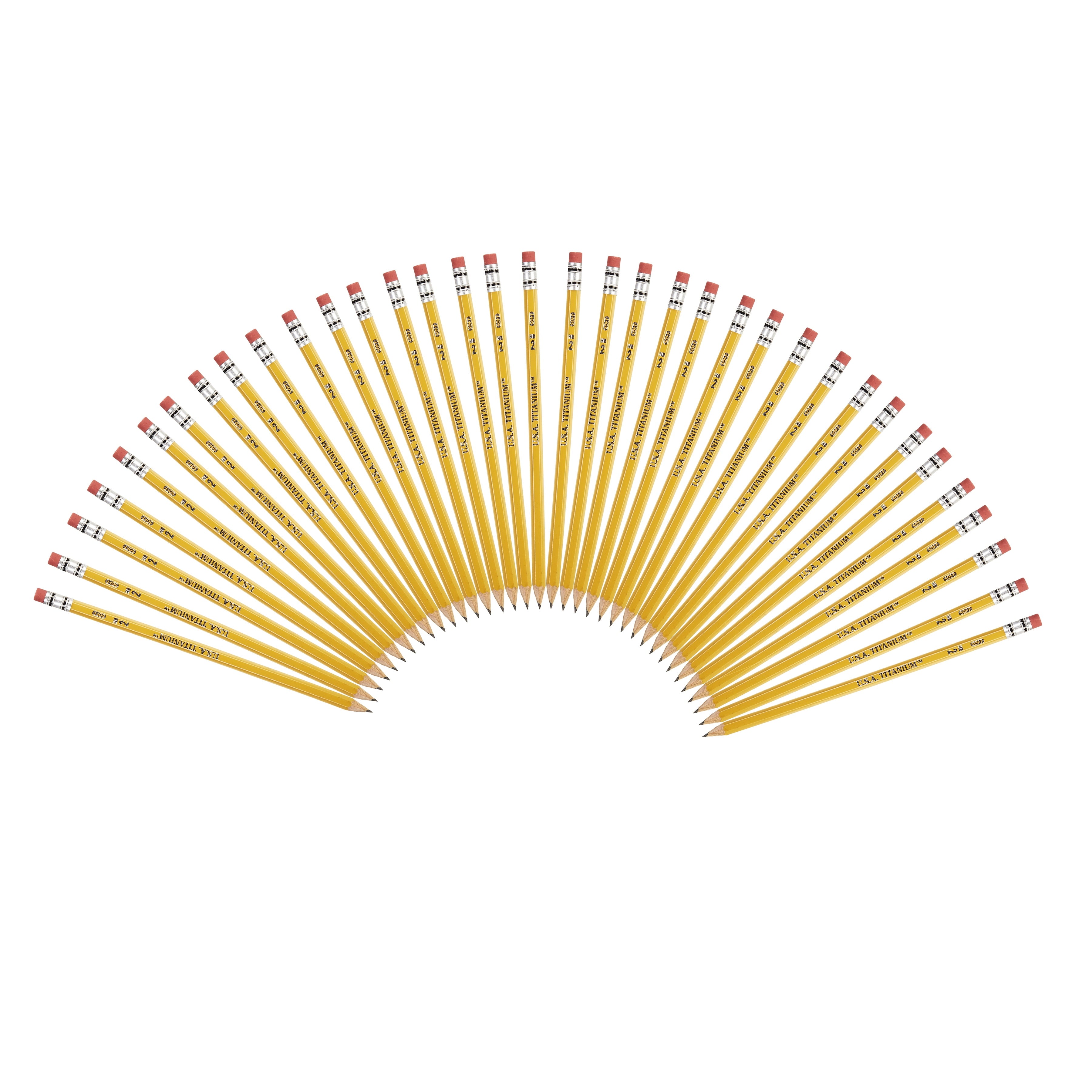 USA Titanium Premium Yellow No.2 Pencils 36 Count Sharpened Woodcase Pencils