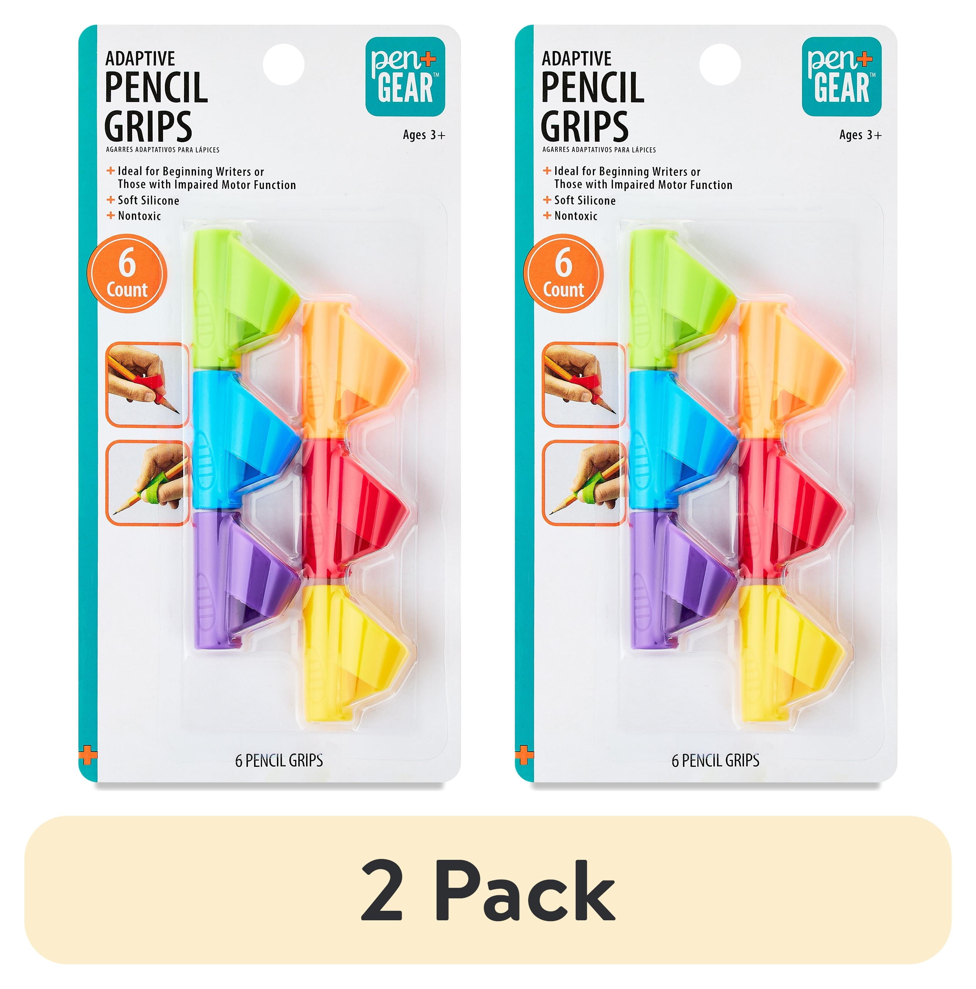 (2 pack) Pen+Gear Silicone Pencil Grip, Multicolor, 6 Count
