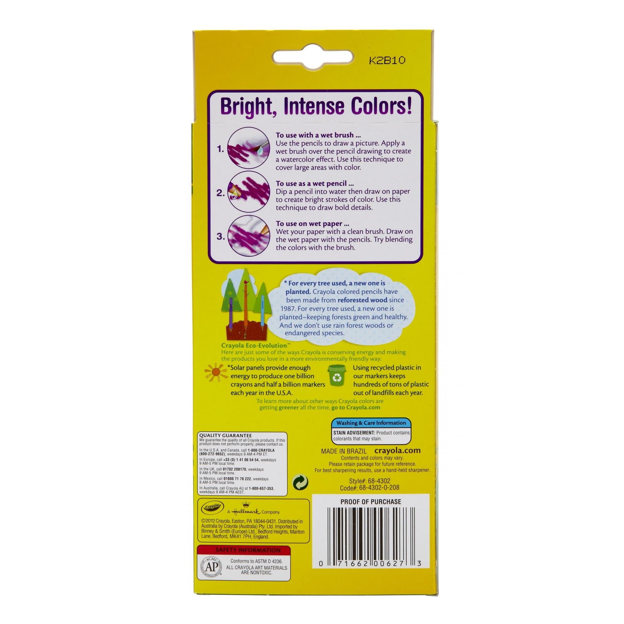 Crayola Watercolor Colored Pencils, 12 Count Use Wet or Dry