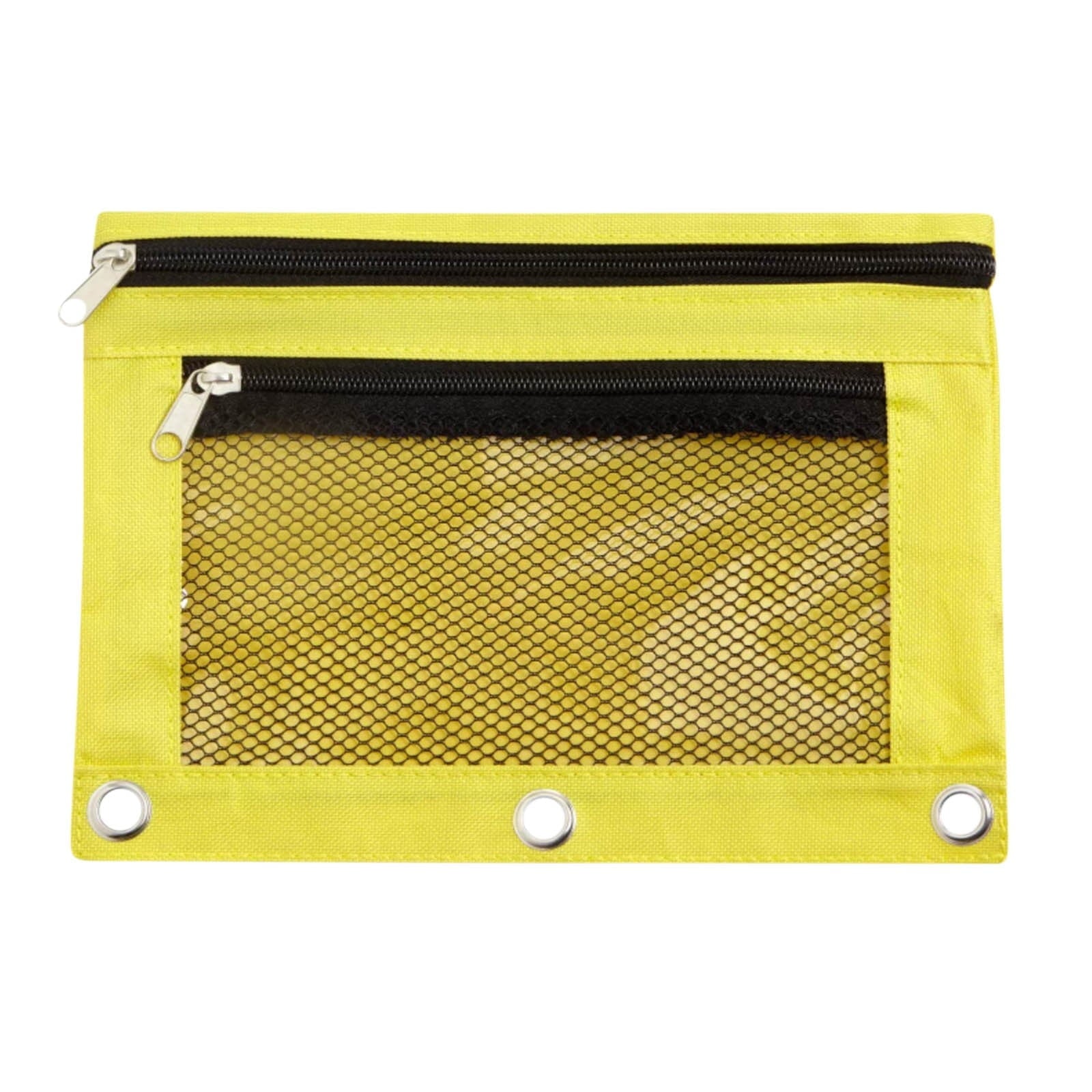 Blukids Pencil Pouch for 3 Ring Binder, Pencil Pouch with Double Pocket, Double Zipper Pencil Pouches,Pencil Bag with Mesh Window Pencil Pouches,Binder Pencil Pouch for Office Products Pen Bag(Red)