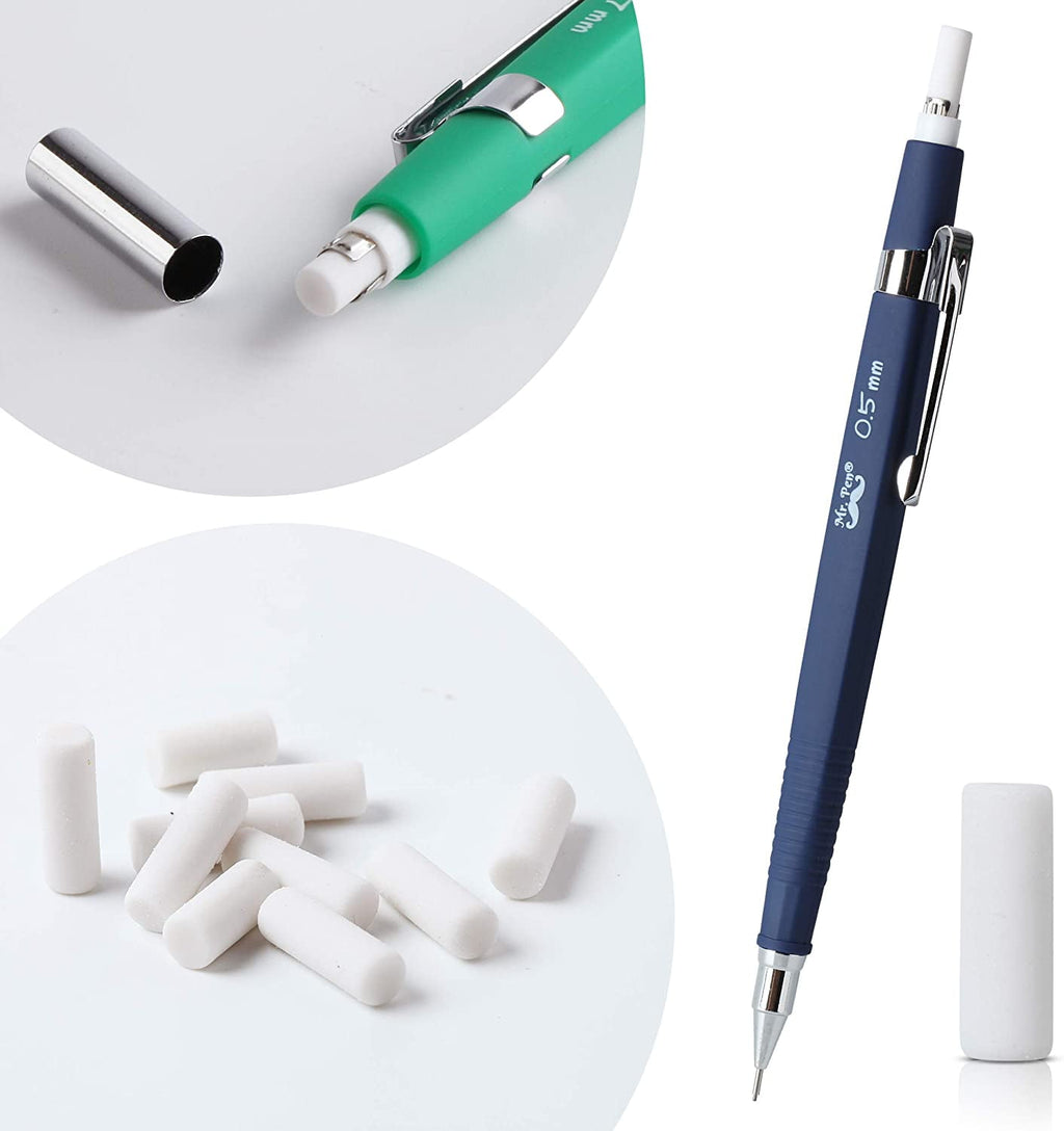 Mr. Pen Mechanical Pencil Set with Eraser Refills, 0.3mm, 0.5mm, 0.7mm, 0.9mm and 2mm, 5 Count
