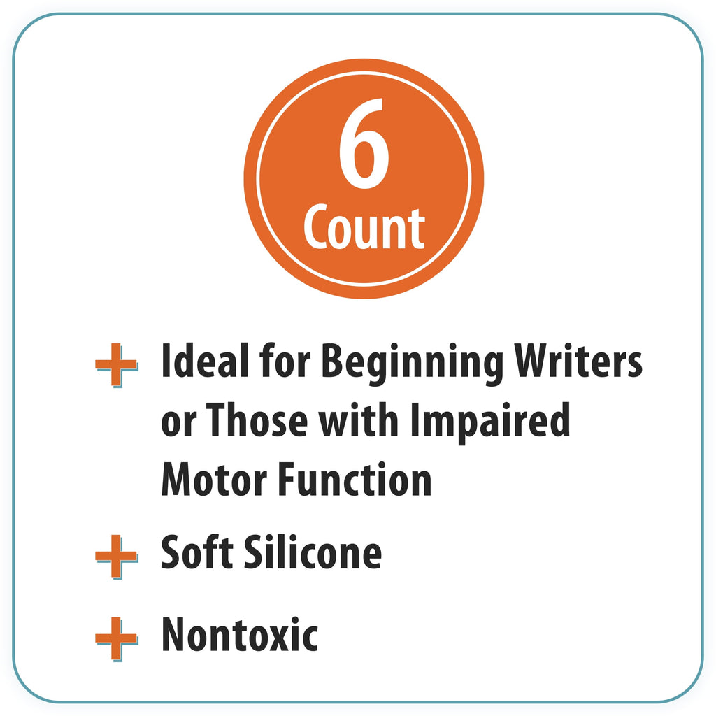 (2 pack) Pen+Gear Silicone Pencil Grip, Multicolor, 6 Count