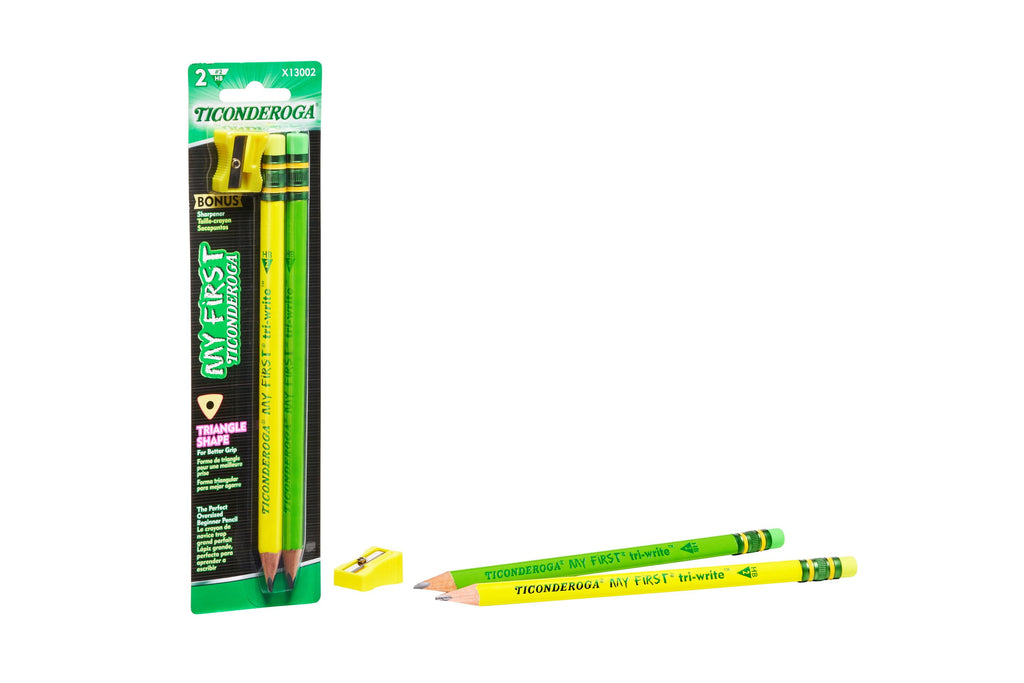 Ticonderoga My First Tri-Write Wood-Cased Pencils, Neon Assorted, 2 Count