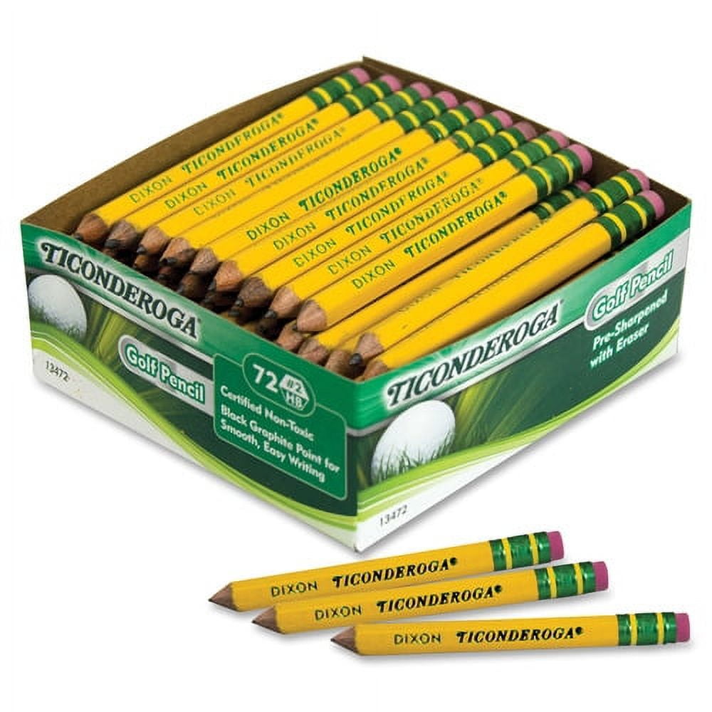 Ticonderoga Golf Pencils Yellow Barrel - 72 / Box