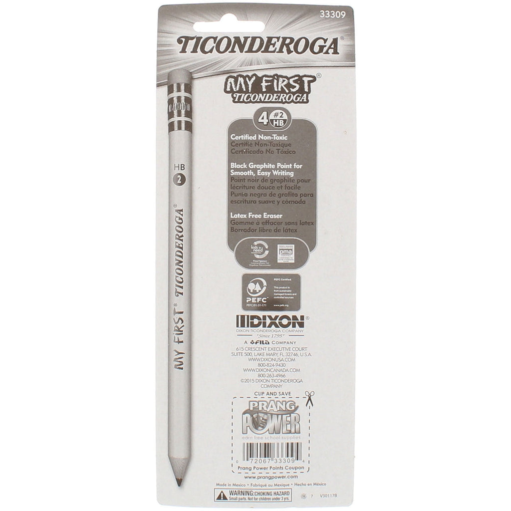 Ticonderoga My First Pencil, #2HB, 4 Ct