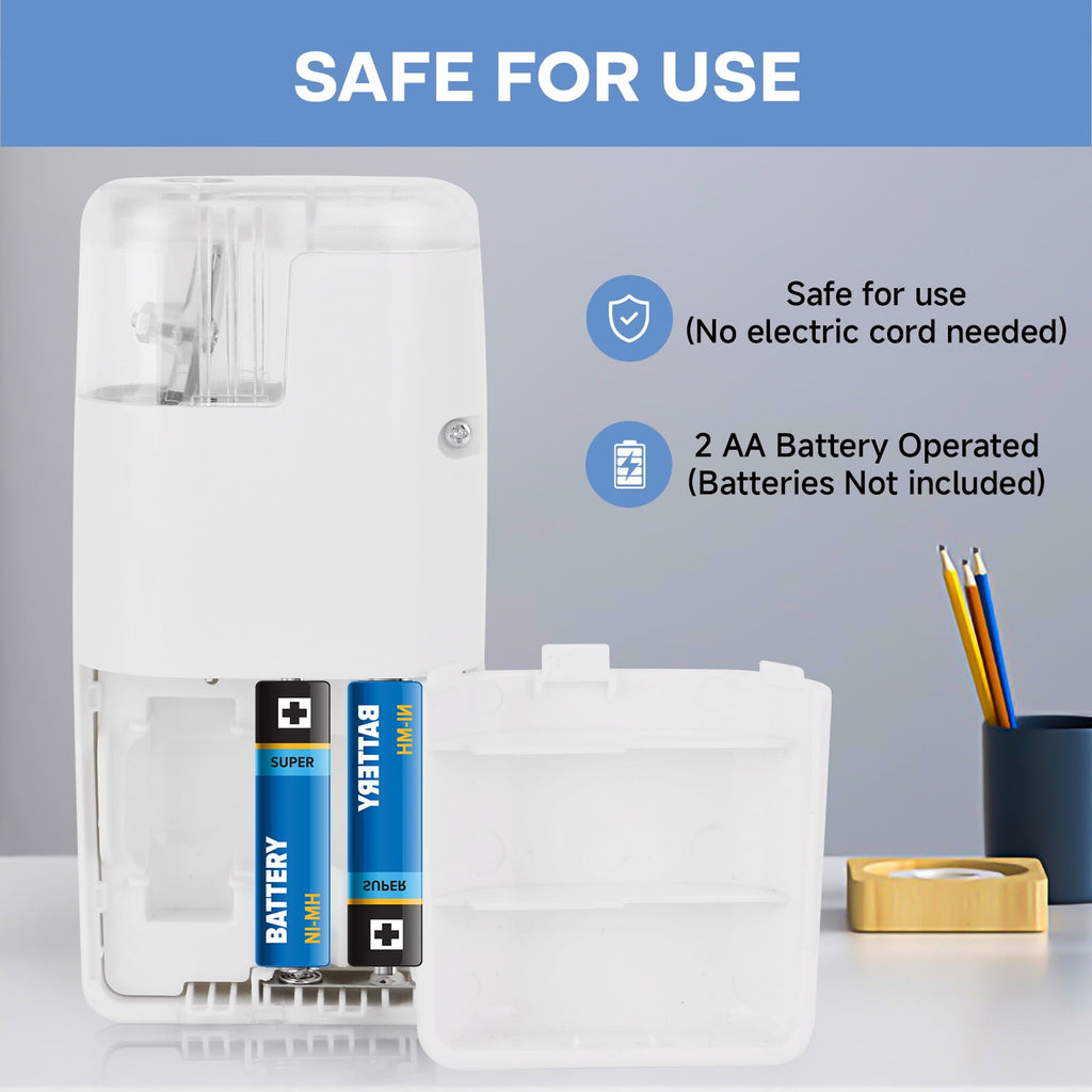 Eagle Portable Electric Pencil Sharpener - 1-Hole Manual/Battery Powered, Pocket-Sized for Home/Art Studios/Office, Patented Design, White