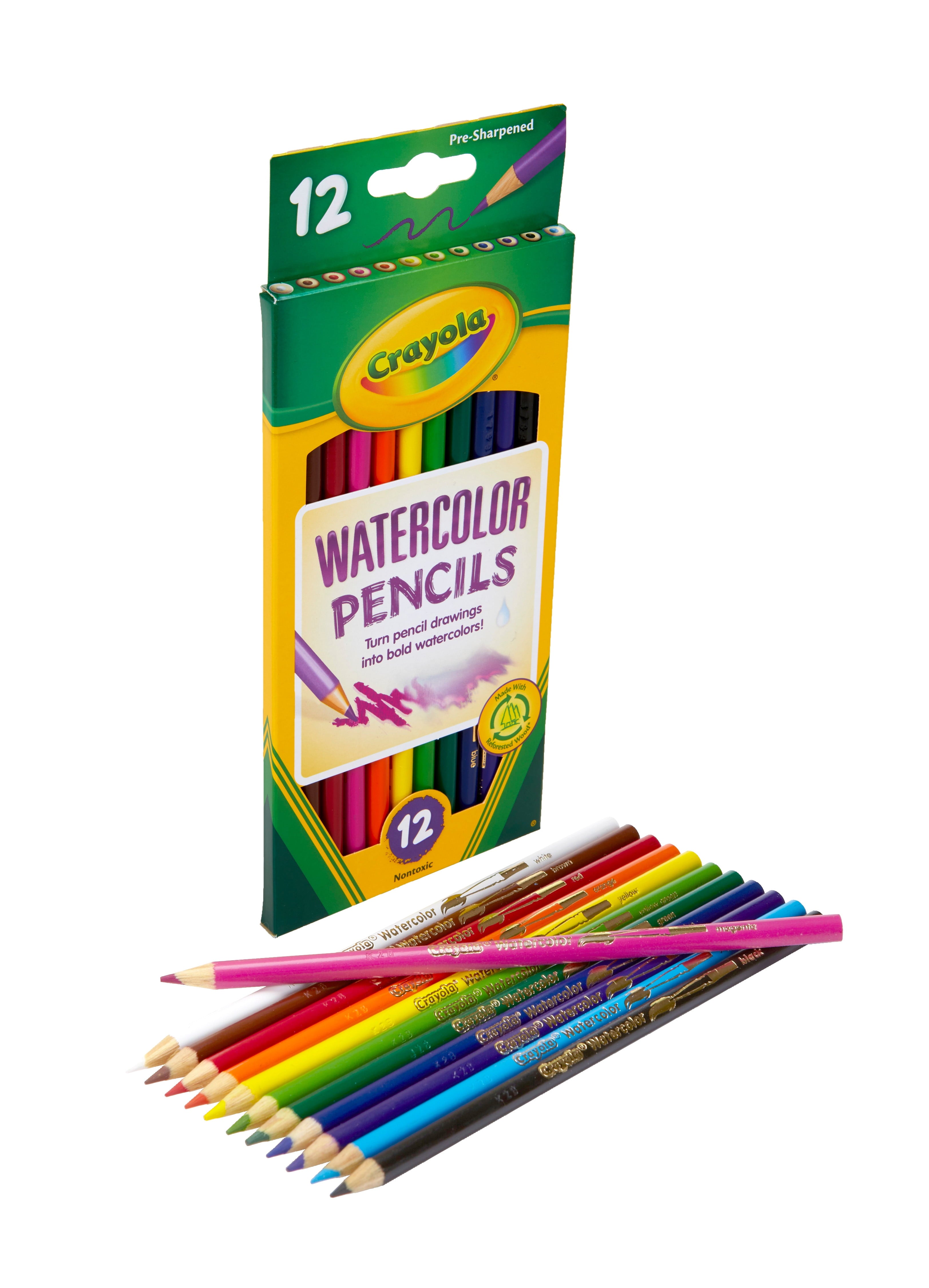 Crayola Watercolor Colored Pencils, 12 Count Use Wet or Dry