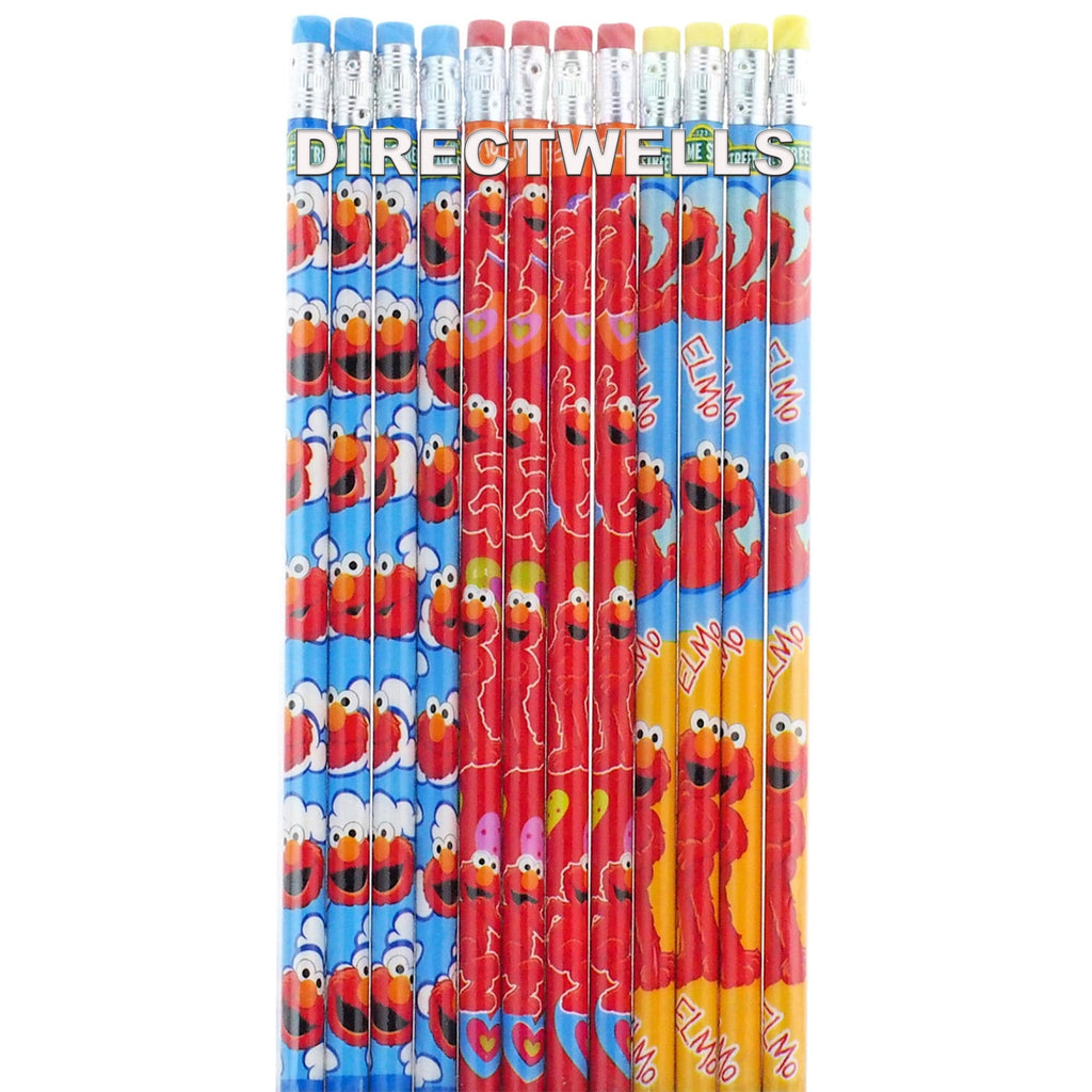 Elmo Sesame Street Character 12 Wood Pencils Pack