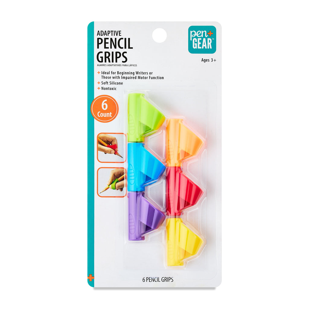 (2 pack) Pen+Gear Silicone Pencil Grip, Multicolor, 6 Count