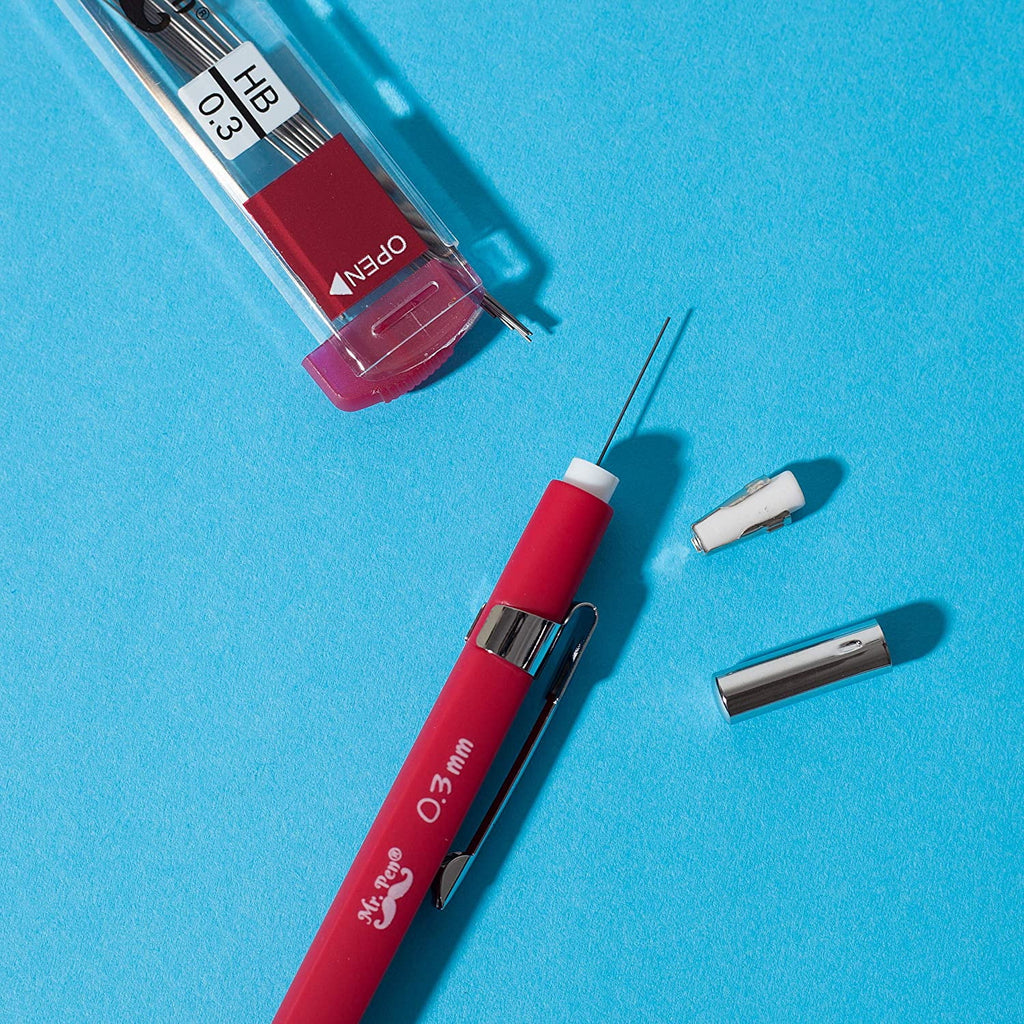 Mr. Pen Mechanical Pencil Set with Eraser Refills, 0.3mm, 0.5mm, 0.7mm, 0.9mm and 2mm, 5 Count