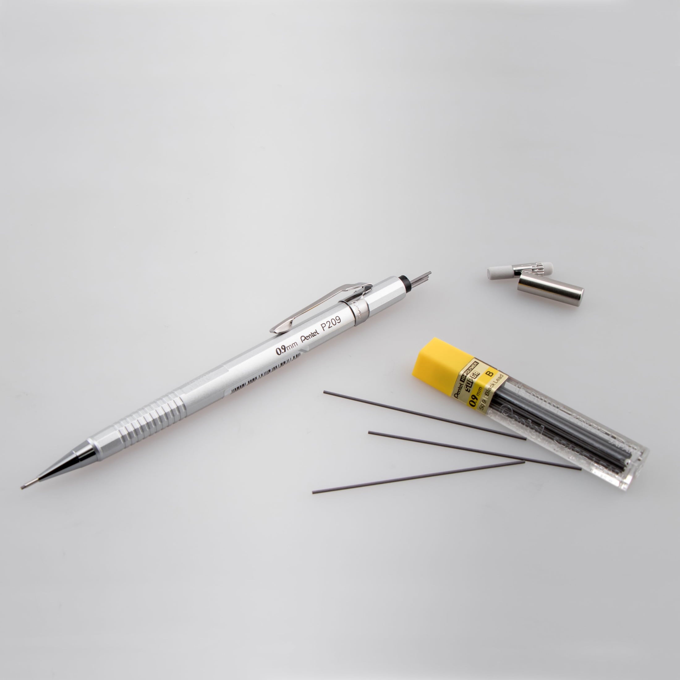 Pentel Sharp Mechanical Pencil, .9mm, Metallic Silver