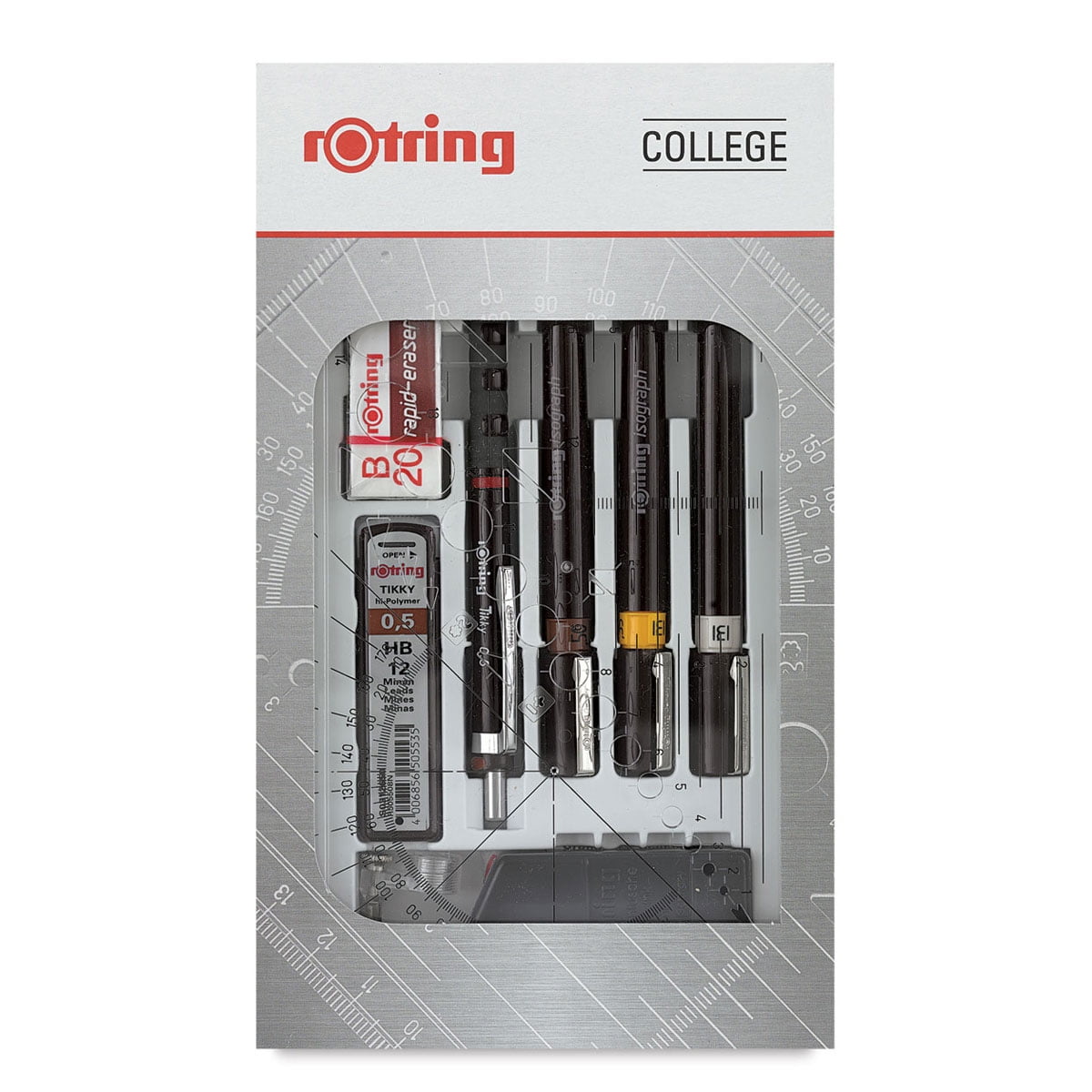 Rotring Isograph Technical Pen College Set - 0.25mm, 0.35mm, 0.5mm, Set of 3