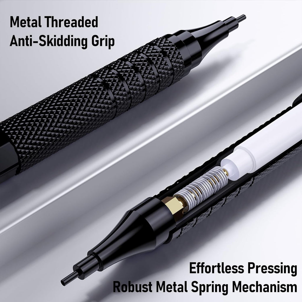 Four Candies Metal Mechanical Pencil Set,5 Count, Metal Mechanical Pencils 0.5, 0.7, 0.9,2.0(2Pcs), 420Pcs Leads (4B 2B HB 2H Color), for Writing Sketching Drawing (Black)