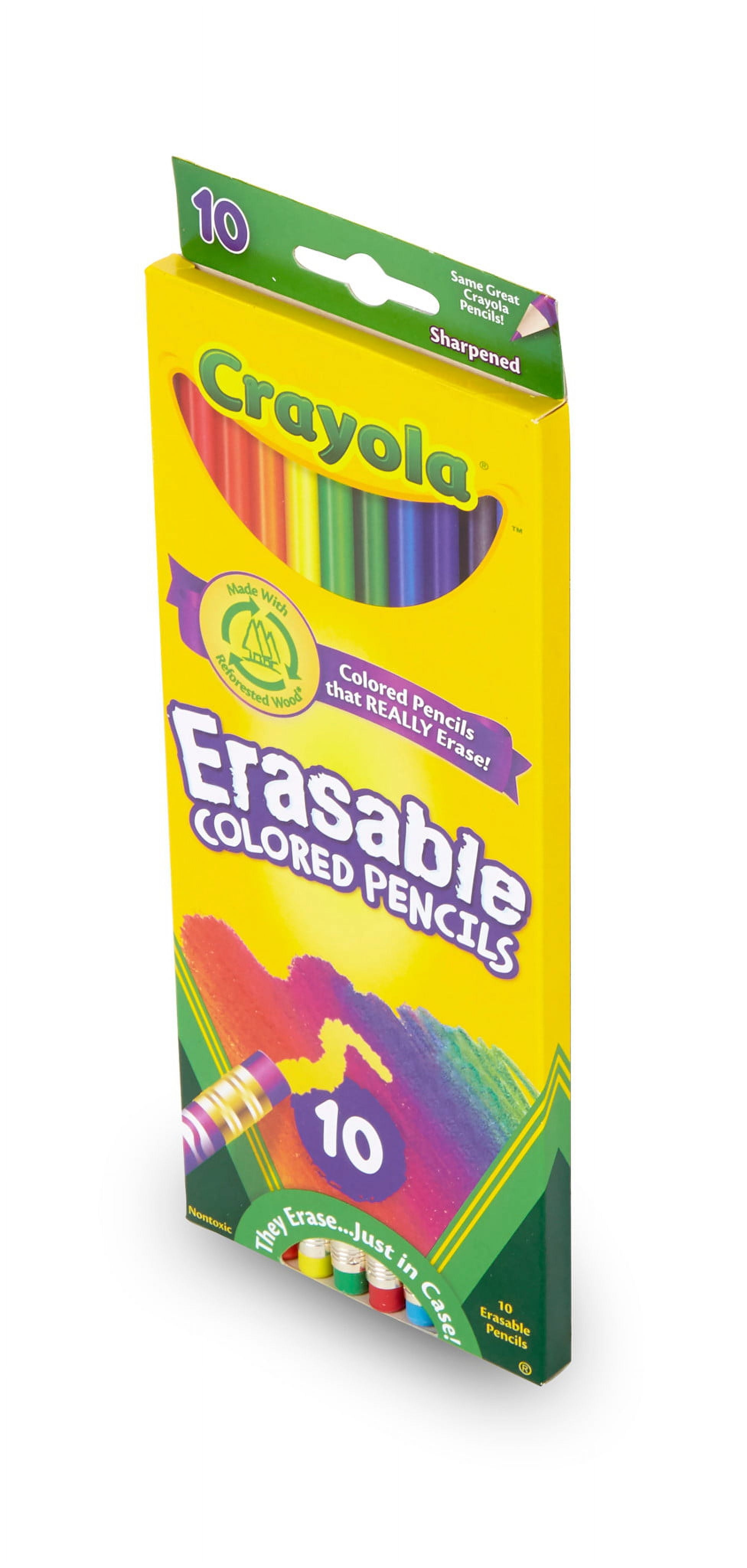 Crayola Erasable Colored Pencils, Great for Coloring Books, 10 Count