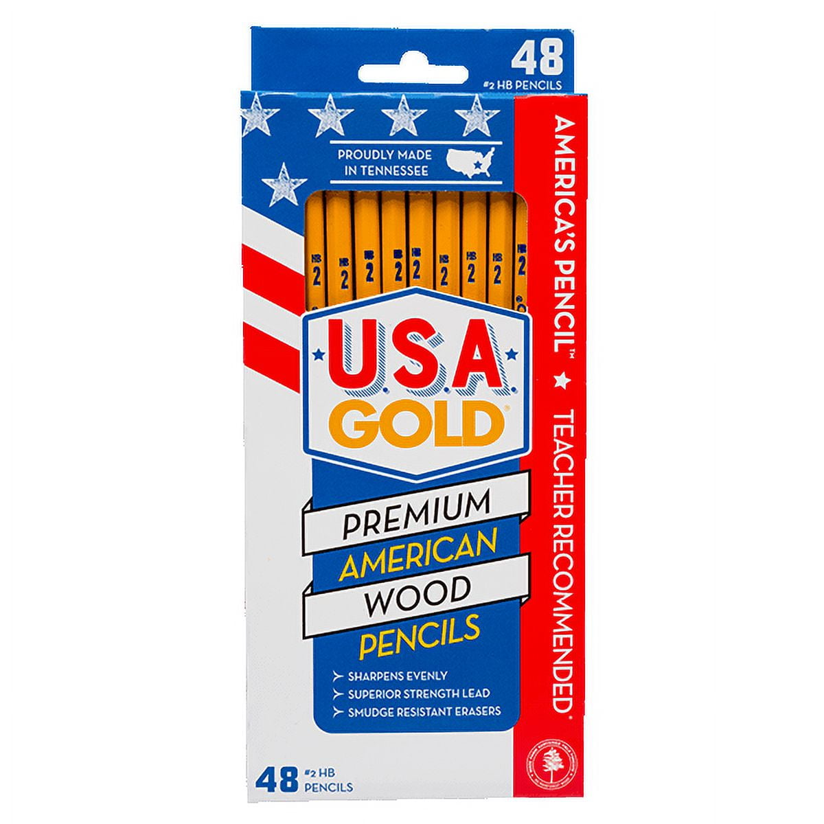 #2 Gold 48 Count Woodcase Pencils