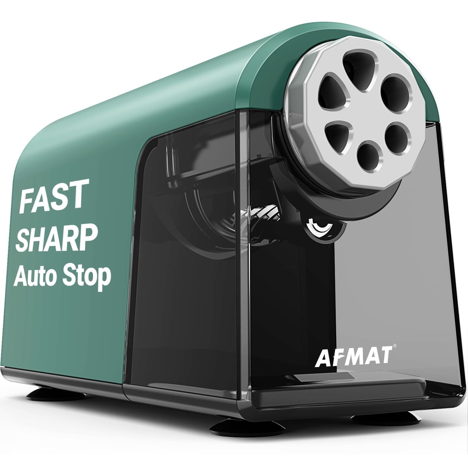 AFMAT Heavy Duty Electric Pencil Sharpener for Classroom,6 Holes, Electric Pencil Sharpeners for Home, Pencil Sharpener Plug in for 6-11mm Pencils,Auto Stop, Super Fast,Never Eat Pencils, New,Black