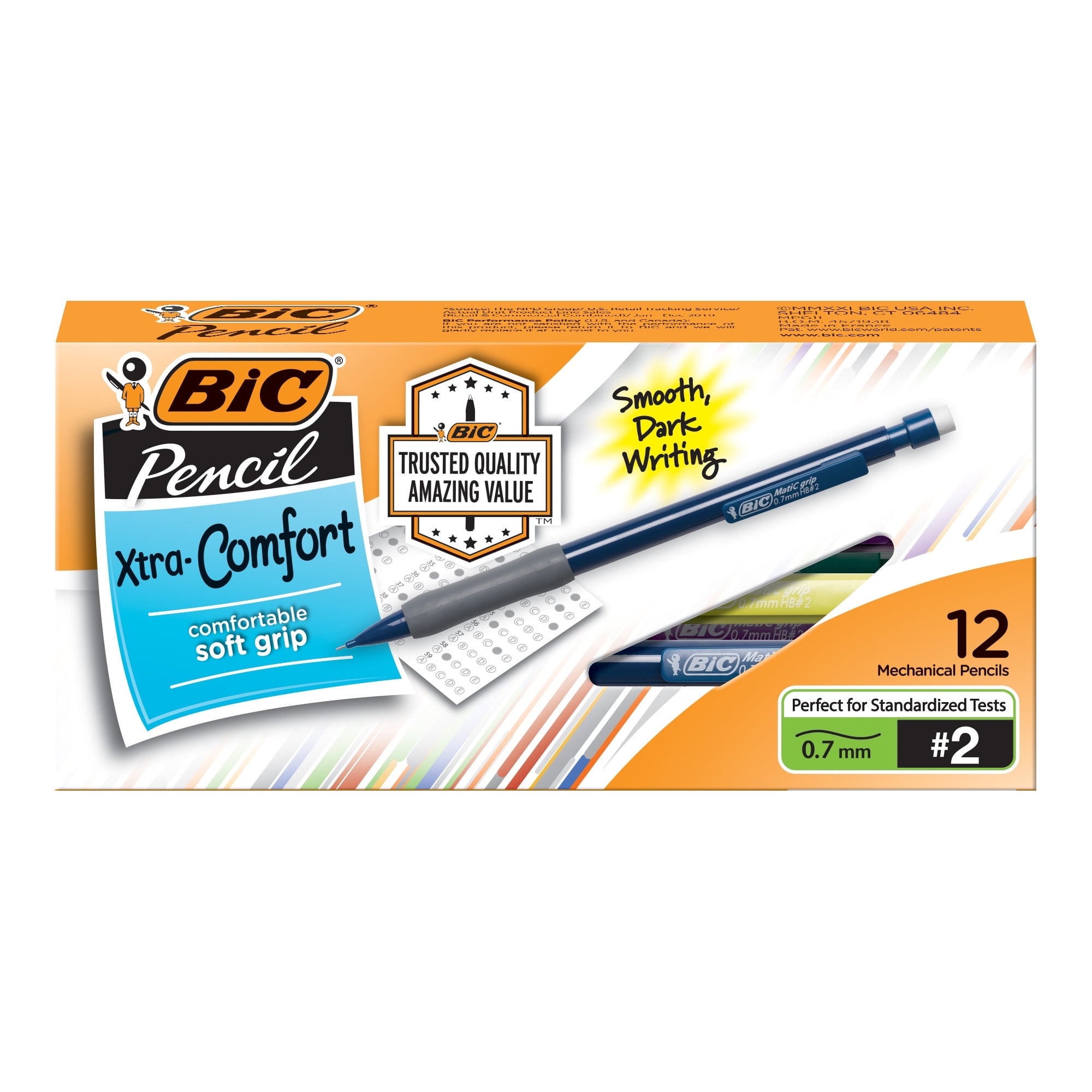 BIC Xtra Comfort Mechanical Pencils, Medium Point (0.7mm), 12-Count