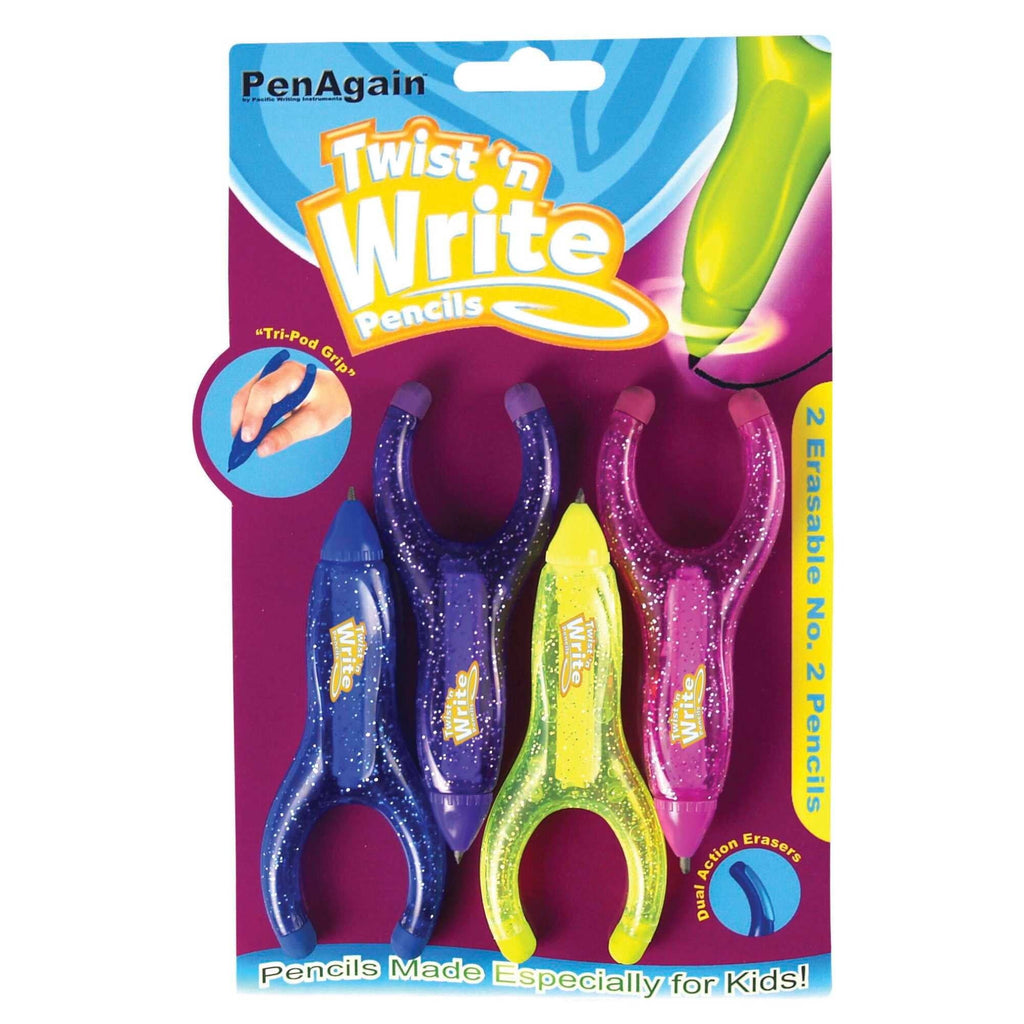 Baumgartens Twist 'n Write Pencil, No. 2, Assorted Colors, 4-Count