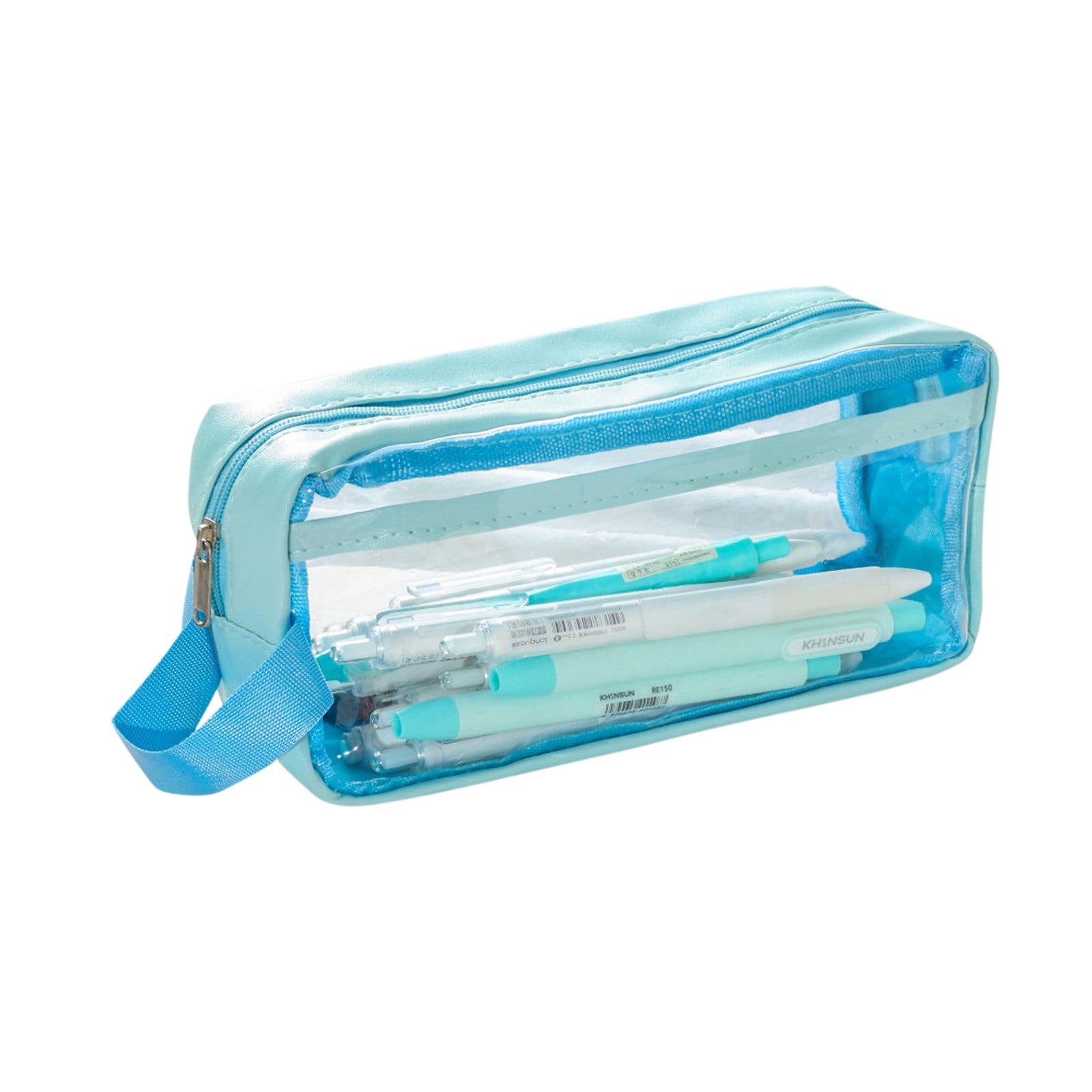 Blukids Pencil Pouch for 3 Ring Binder, Pencil Pouch with Double Pocket, Double Zipper Pencil Pouches,Pencil Bag with Mesh Window Pencil Pouches,Binder Pencil Pouch for Office Products Pen Bag(Red)