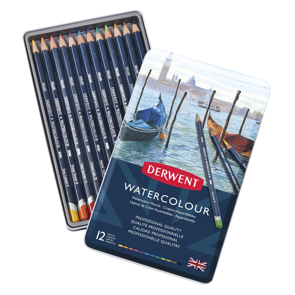 Derwent Watercolor Pencil 12-Color Tin Set