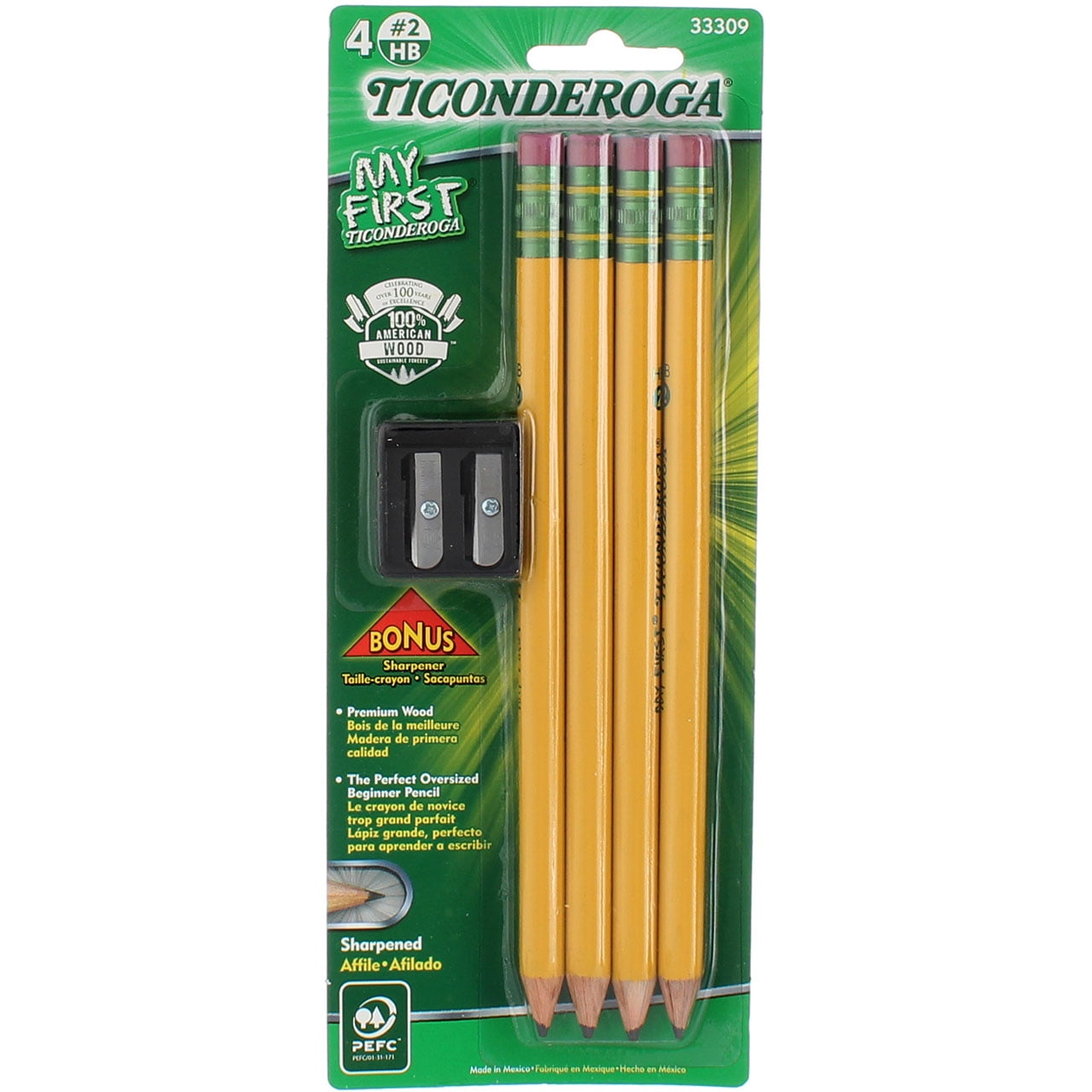 Ticonderoga My First Pencil, #2HB, 4 Ct