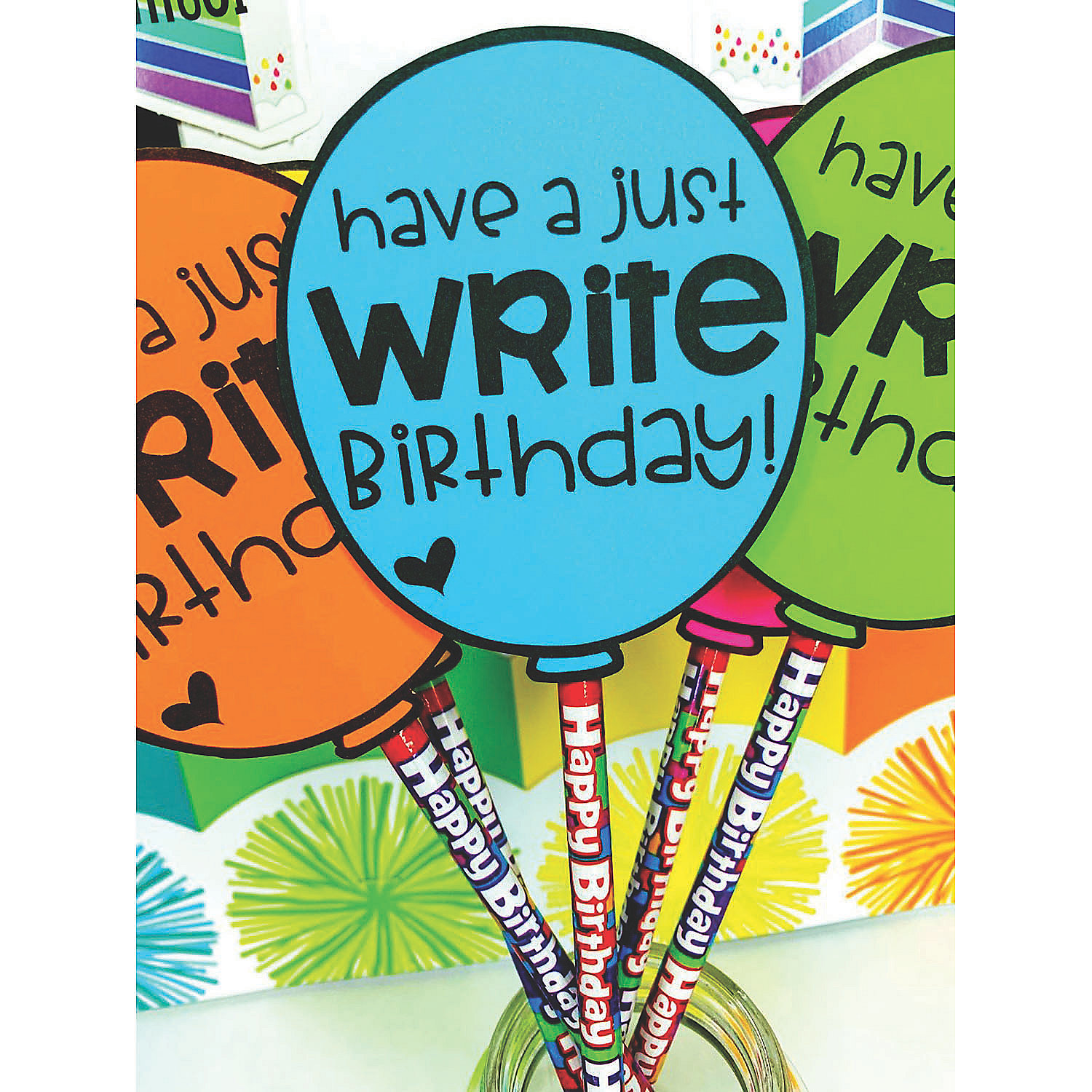 Fun Express Happy Birthday Pencils for Birthday - 24 Pieces