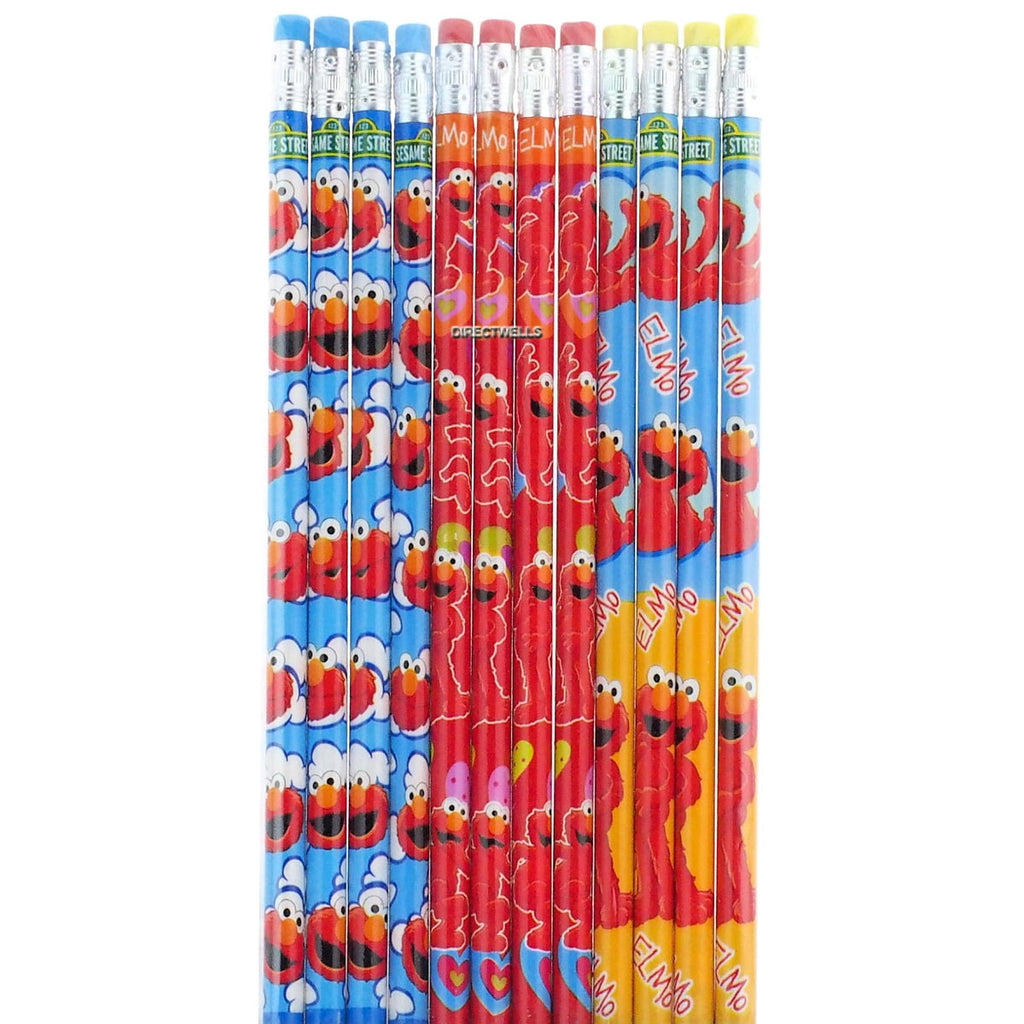 Elmo Sesame Street Character 12 Wood Pencils Pack