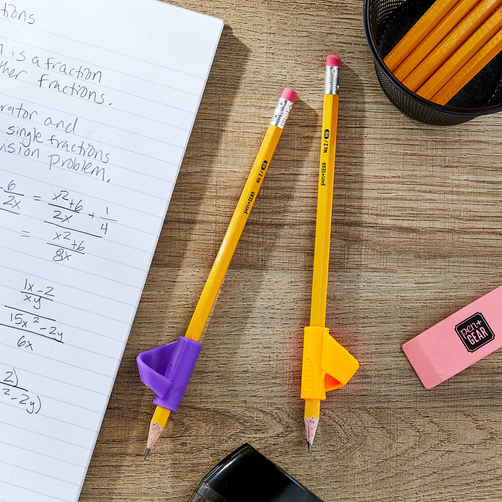 (2 pack) Pen+Gear Silicone Pencil Grip, Multicolor, 6 Count