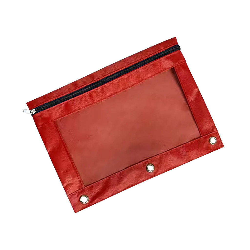 Blukids Pencil Pouch for 3 Ring Binder, Pencil Pouch with Double Pocket, Double Zipper Pencil Pouches,Pencil Bag with Mesh Window Pencil Pouches,Binder Pencil Pouch for Office Products Pen Bag(Red)