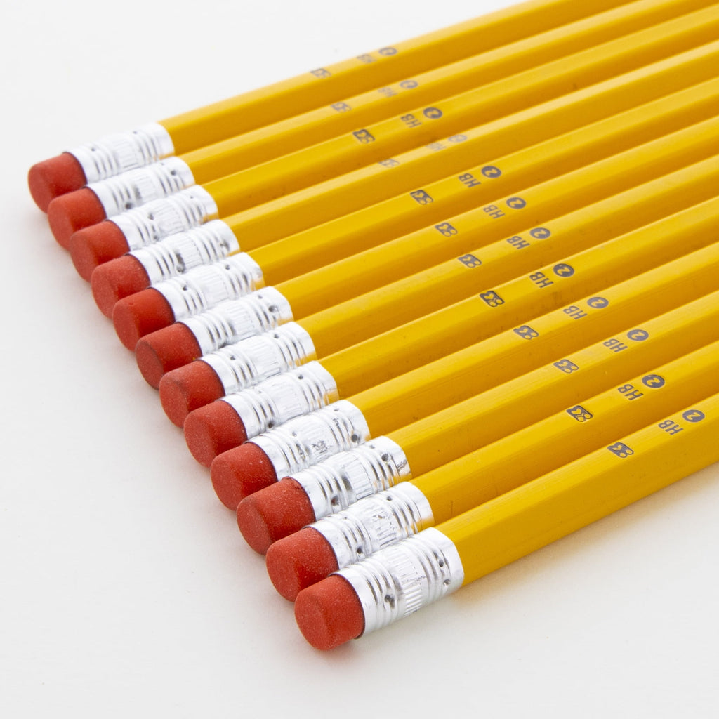 BAZIC #2 HB Yellow Pencils, Unsharpened, Wood Free Latex Free Eraser (20/Pack), 1-Pack