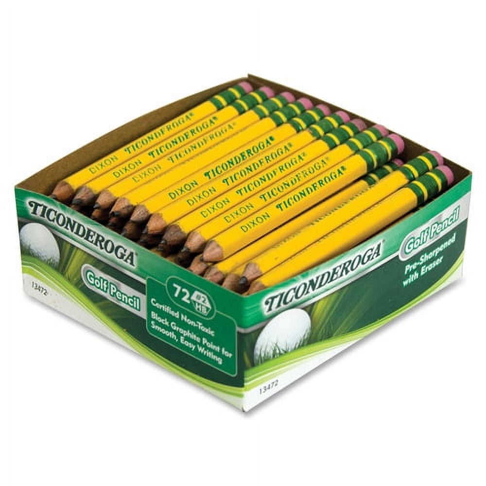 Ticonderoga Golf Pencils Yellow Barrel - 72 / Box